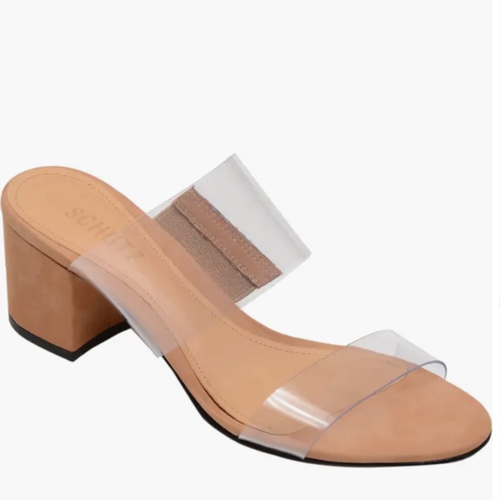 SCHUTZ Victorie Sandal in Honey Beige / Transparant
